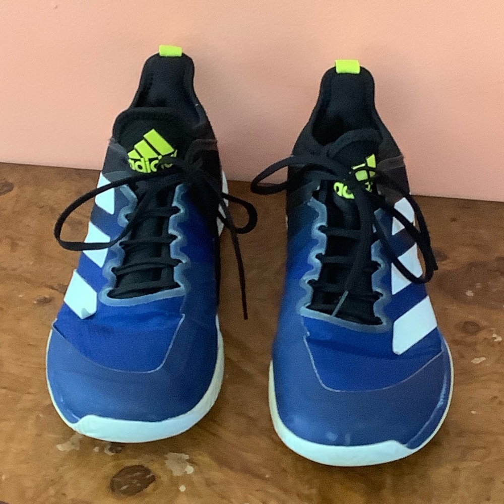 Adidas Adizero Ubersonic Men's Shoes  Size 13 Sneakers Blue Black- Read